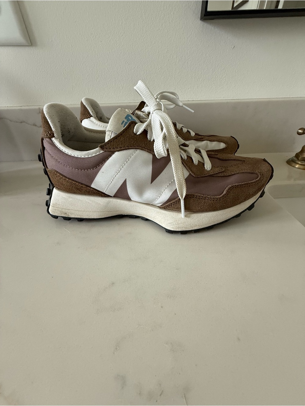 New Balance 327 Brown and White Men's/Women's Athletic Sneakers